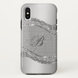 Faux Metallic Silver Look With Diamonds Pattern Case-Mate iPhone Case