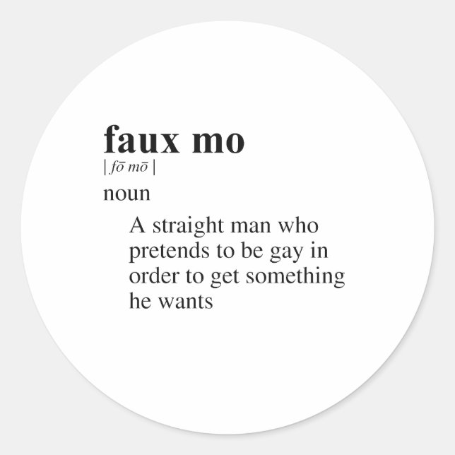FAUX MO CLASSIC ROUND STICKER (Front)