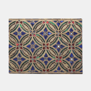 Faux mosaic tile pattern stone glass photo Morocco Doormat