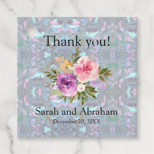Faux Mother of Pearl  Favour Tags
