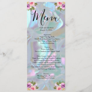 Faux Mother of Pearl Wedding Menu