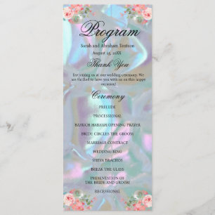 Faux Mother of Pearl Wedding Program