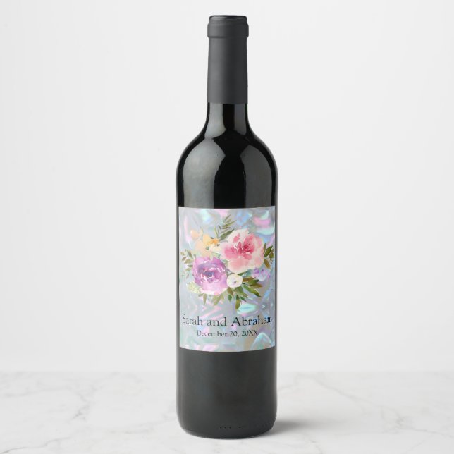 Faux Mother of Pearl  Wine Label (Front)