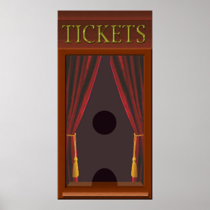 Faux Movie Theatre Ticket Window Poster