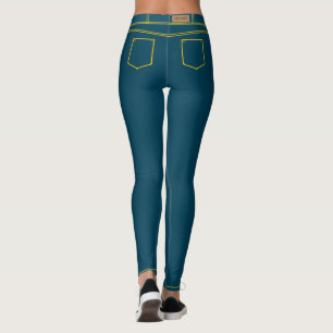Faux Navy Blue Jeans Leggings