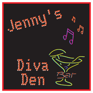 Faux Neon Diva Den Timepiece Square Wall Clock