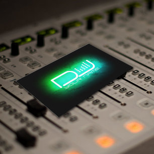Faux neon light DJ equalizer  Business Card