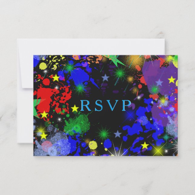 Faux Neon, Peinture, Personnalisée, RSVP (Devant)