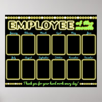 Faux neon photo employee of the month display