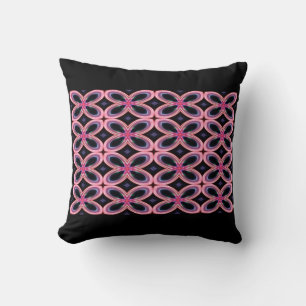 Faux Neon Pink Flower Power 2 Throw Pillow