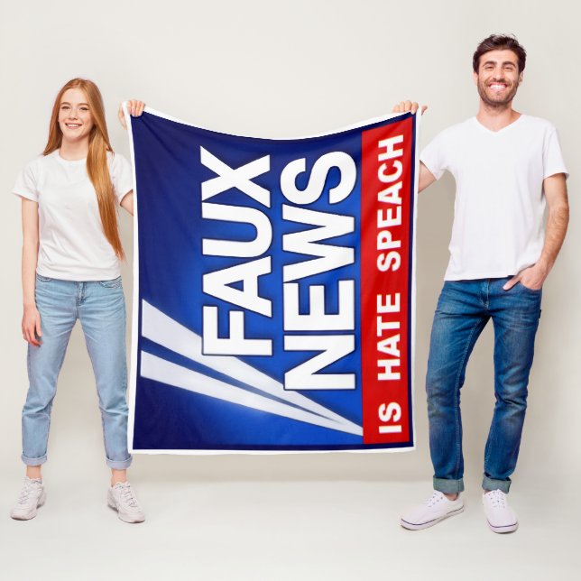 Faux News Fleece Blanket (In Situ)