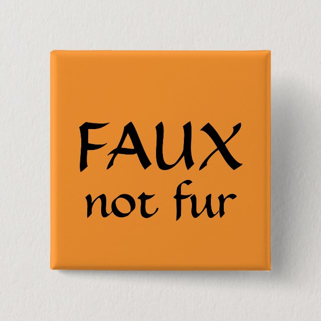 FAUX not fur 2 Inch Square Button (Front)