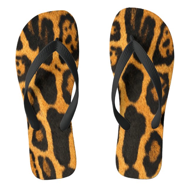 Faux Ocelot Skin Flip Flops (Footbed)