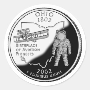 Faux Ohio State Quarter Classic Round Sticker