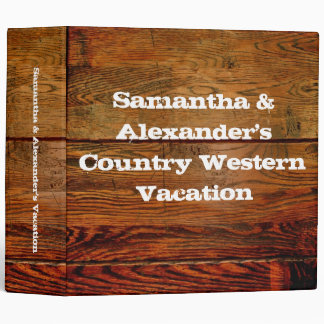 Faux Oiled Wood Plank Personalized Custom Binder