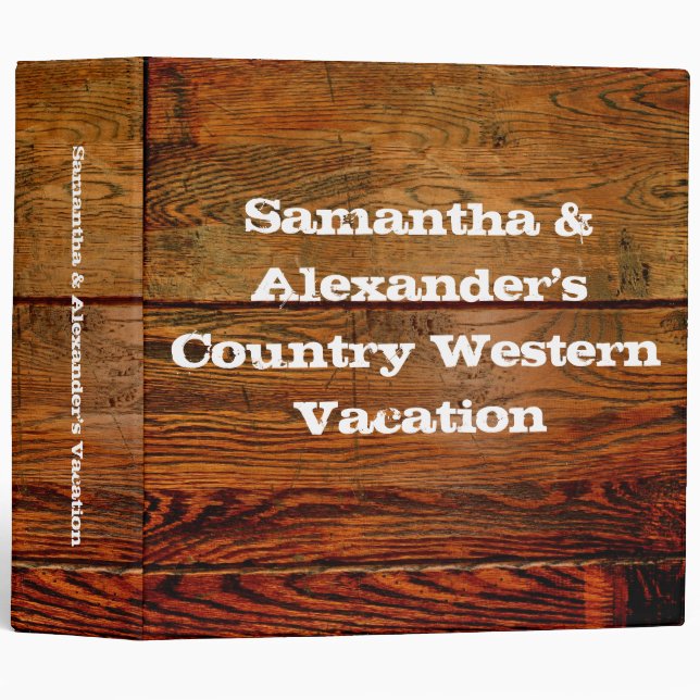 Faux Oiled Wood Plank Personalized Custom Binder (Front/Spine)