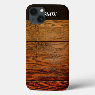 Faux Oiled Wood Plank Personalized Custom iPhone 13 Case