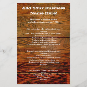 Faux Oiled Wood Plank Personalized Custom Flyer