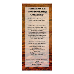 Faux Oiled Wood Plank Personalized Custom Rack Card