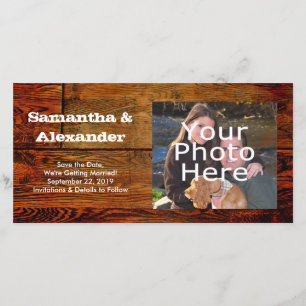 Faux Oiled Wood Plank Personalized Custom Save The Date
