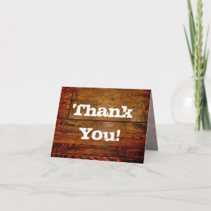 Faux Oiled Wood Plank Personalized Custom Thank You Card