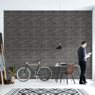 Faux Old Black Brick Wall