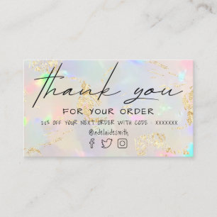 faux opal merci carte de visite