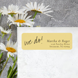 Faux Or Calligraphie Adresse de Retour de Mariage