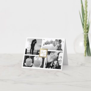 Faux Or Merci Mariage Carte Photo 4