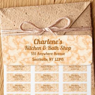 Faux Orange Marble Return Address Label