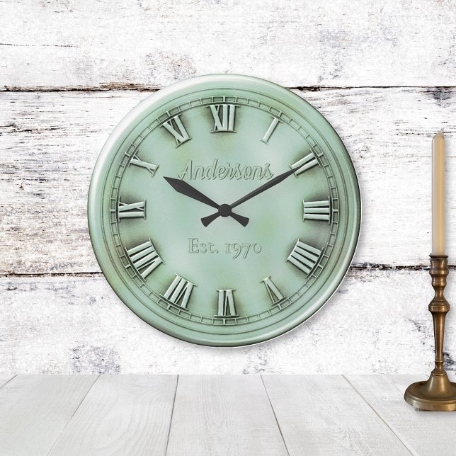 Faux Oxidized Copper Roman Numerals Large Clock (Creator Uploaded)