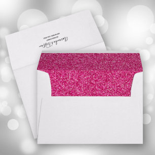 Faux Pailleté Rose Enveloppe 5 x 7