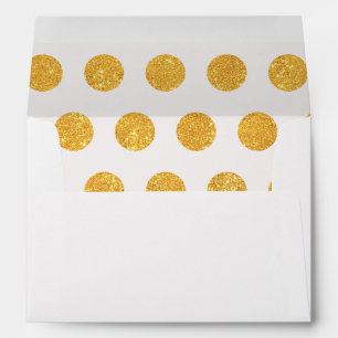 Faux Paillettes Dorées Points - Enveloppe