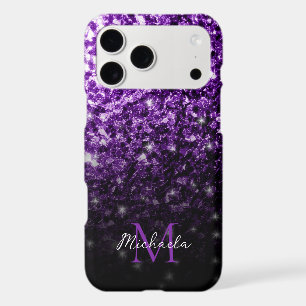 Faux paillettes violet foncé scintillent bling Mon