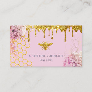 faux parties scintillant abeille et fleurs Carte d