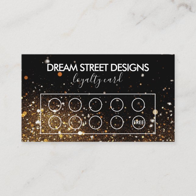 Faux Parties scintillant Gold & Black Carte de fid (Devant)