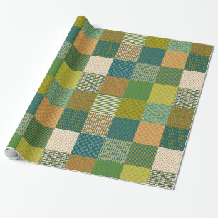 Faux Patchwork, Earth Colours: Wrapping Paper