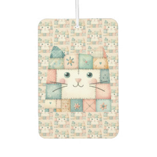 Faux Patchwork Pastel Kitty Cottage Air Freshener