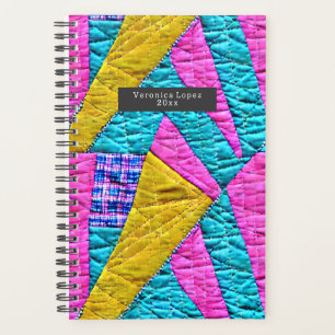 Faux Patchwork Quilt Boho Folk Art Inspired Planner