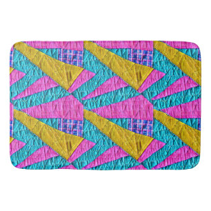 Faux Patchwork Quilt Inspired Boho Bath Mat