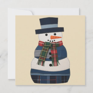 Faux Patchwork Snowman Holiday Xmas