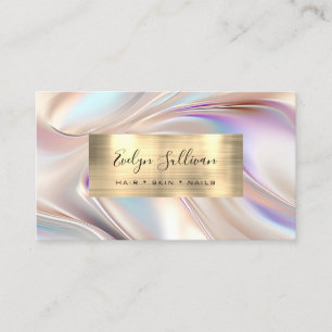 Faux pearlescent ivory and gold foil Business Card