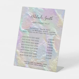 faux pearlescent price list Pedestal Sign