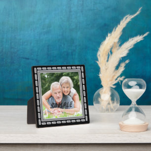 Faux Pewter Silver Anniversary Photo Template Plaque