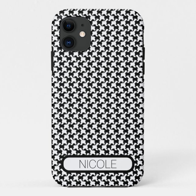 Faux pied de poule avec Chiens 1 Coque iphone pers (Dos)