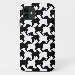 Faux pied-de-poule avec Chiens mode étui téléphoni