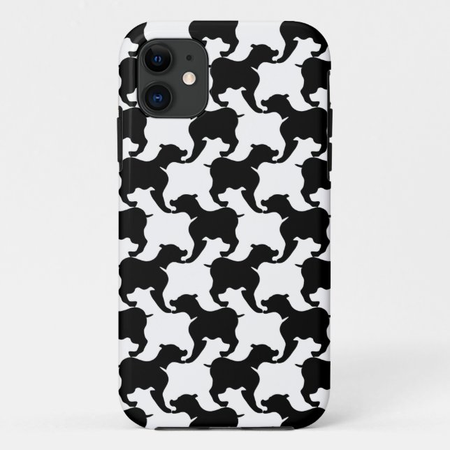 Faux pied-de-poule avec Chiens mode étui téléphoni (Dos)