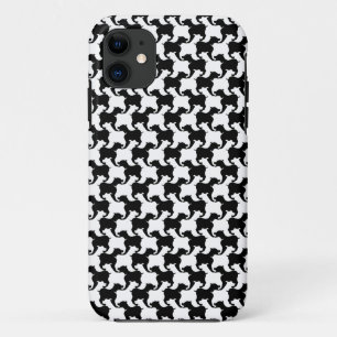 Faux pied de poule avec Chiens mode étui téléphoni