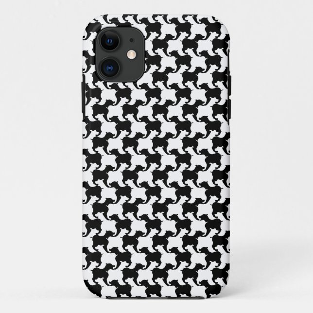 Faux pied de poule avec Chiens mode étui téléphoni (Dos)