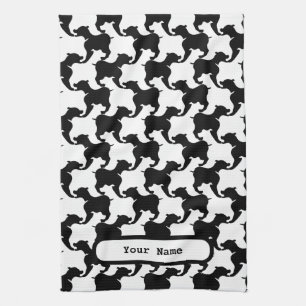 Faux pied-de-poule with Dogs fashion K Towel 2